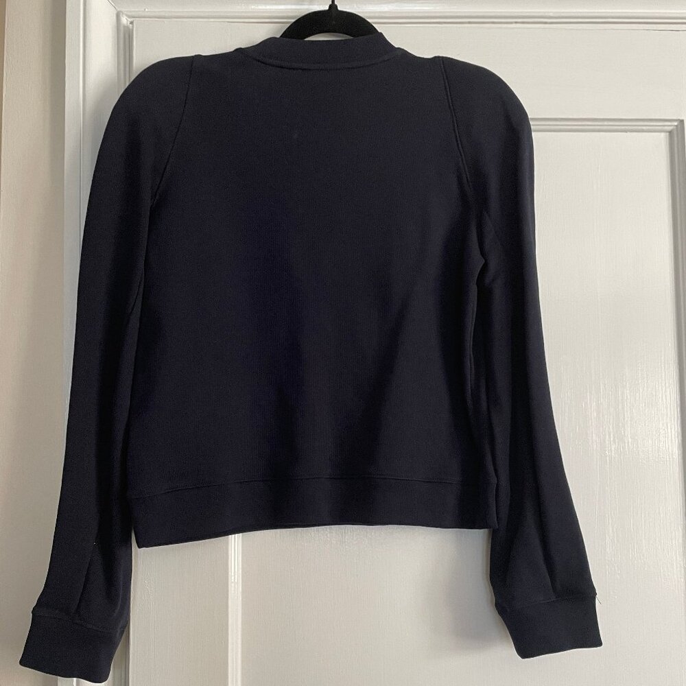 Tibi Sculpted Shoulder Sweatshirt, Navy, XXS, NWT - Picture 6 of 10